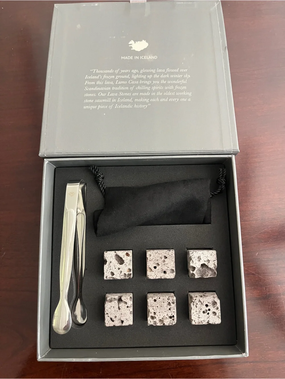 LUMO CASA Lava Whiskey Stones Gift Set - Gray